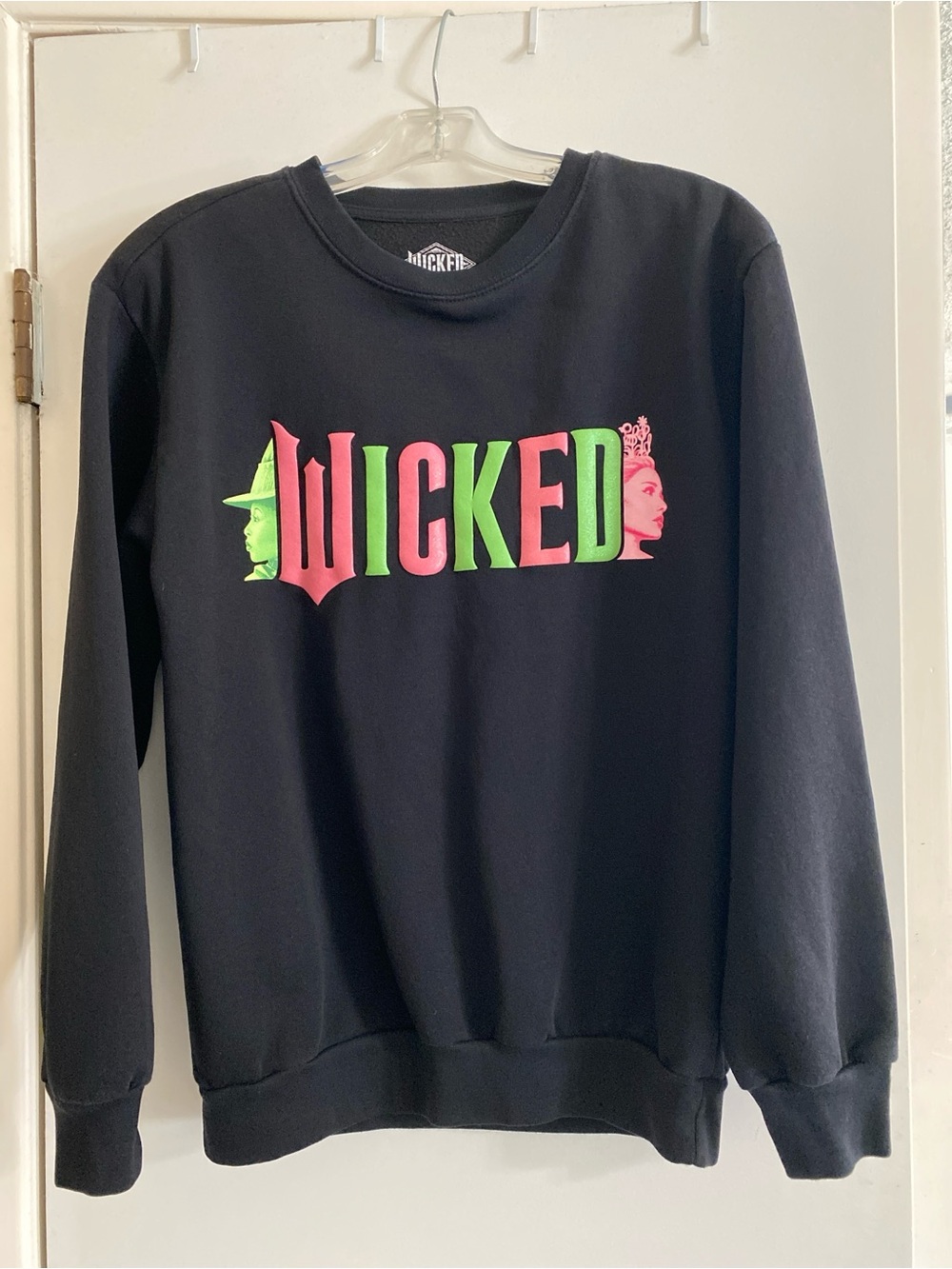 Universal Studios Wicked' Graphic Crewneck with Neon Pink & Green Logo